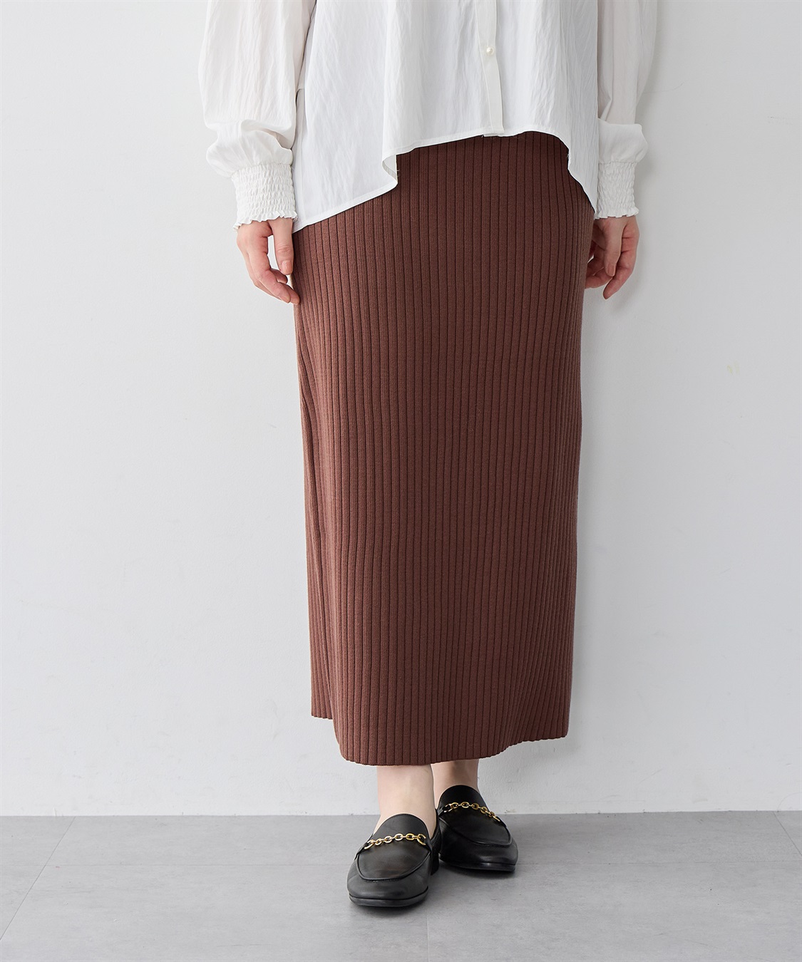 【anyfee/プラスサイズ】ウォームタッチリブニットタイトスカート《低身長サイズ有》◆新色追加◆ ￥4,400 （税込）