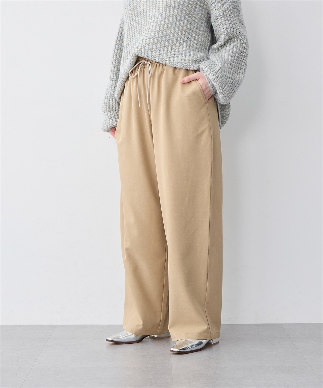 【anyfee/大きいサイズ】とろみツイルイージーパンツ《低身長サイズ有》  ￥4,400 （税込）