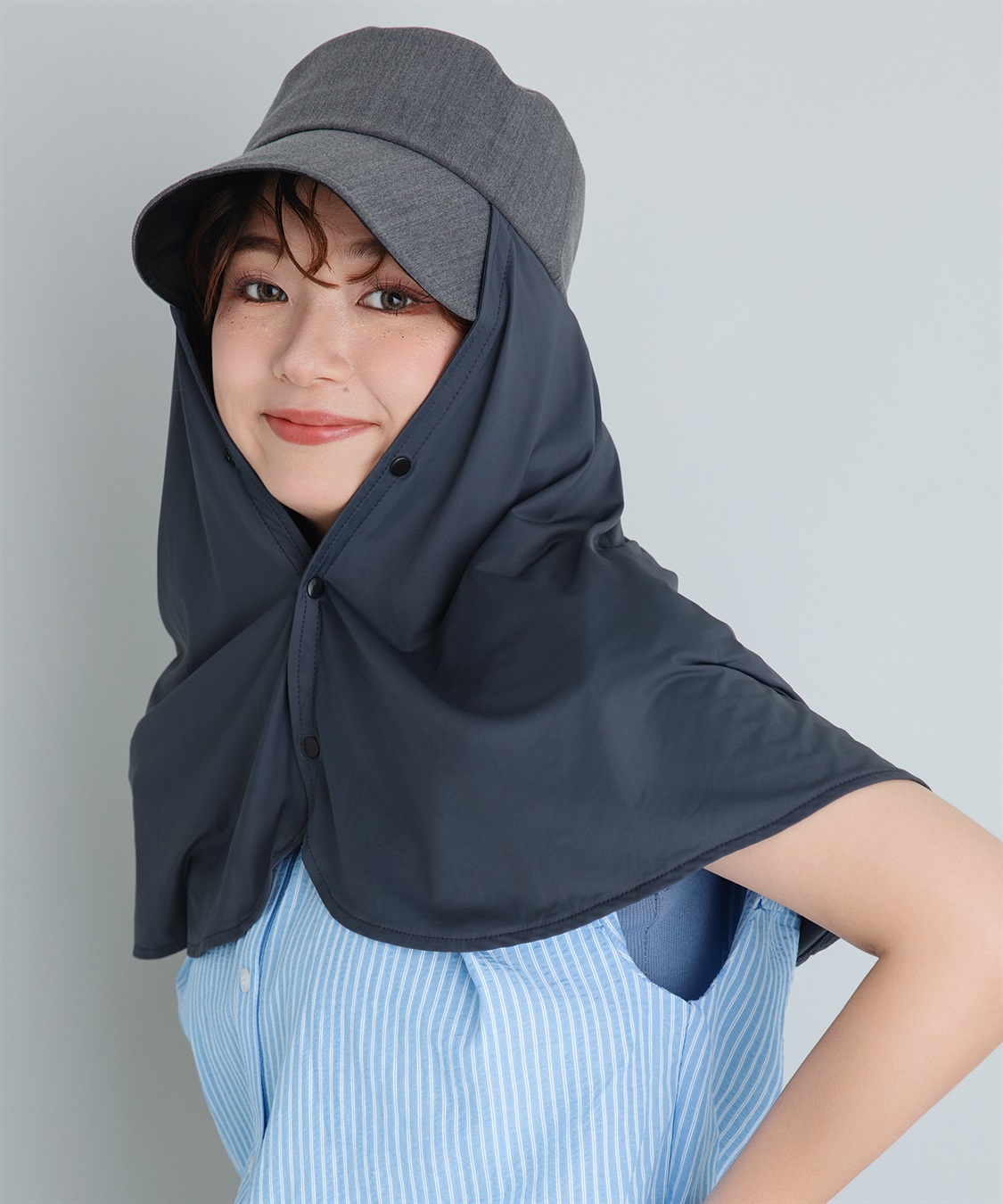 【Yoki】サンシェードケープハット ¥3,850［商品詳細はこちら］