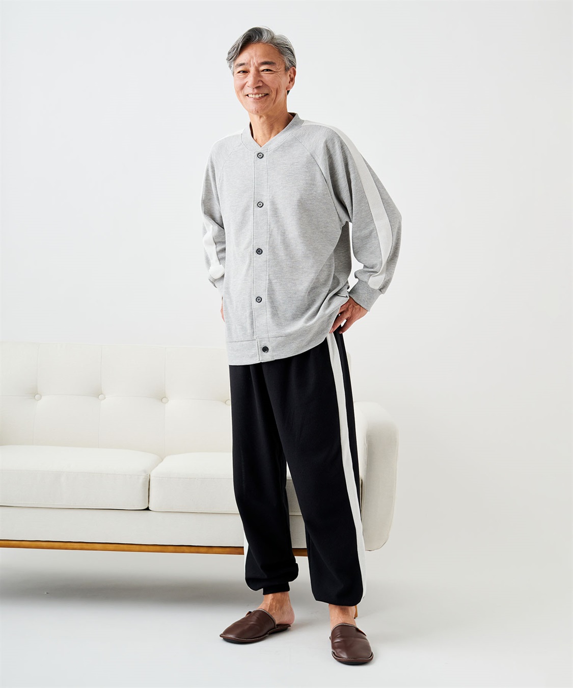 【ココロcolor】メンズサイドラインスポーティーパジャマ ¥4,939（税込）