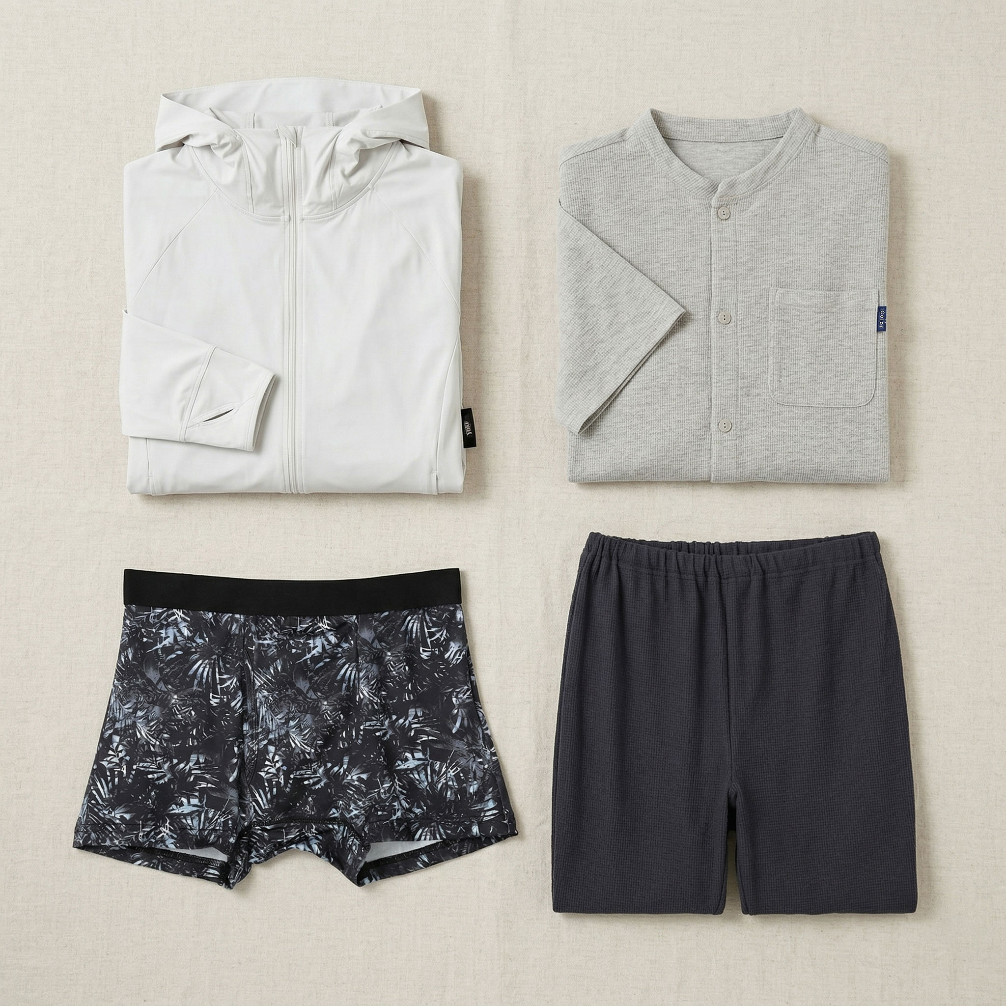 Photo：日差しを気にせずアクティブに。メンズ向け紫外線対策アイテム（Yoki） 誰にも気づかれない安心感。メンズ尿漏れ対応パンツ・インナー（KEEPGUARD） 着脱簡単でスポーティ。シニア向け介護パジャマ・ルームウェア（ココロcolor）