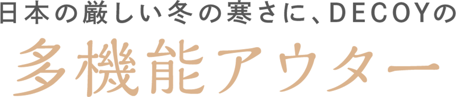 日本の厳しい冬の寒さに、DECOYの多機能アウター