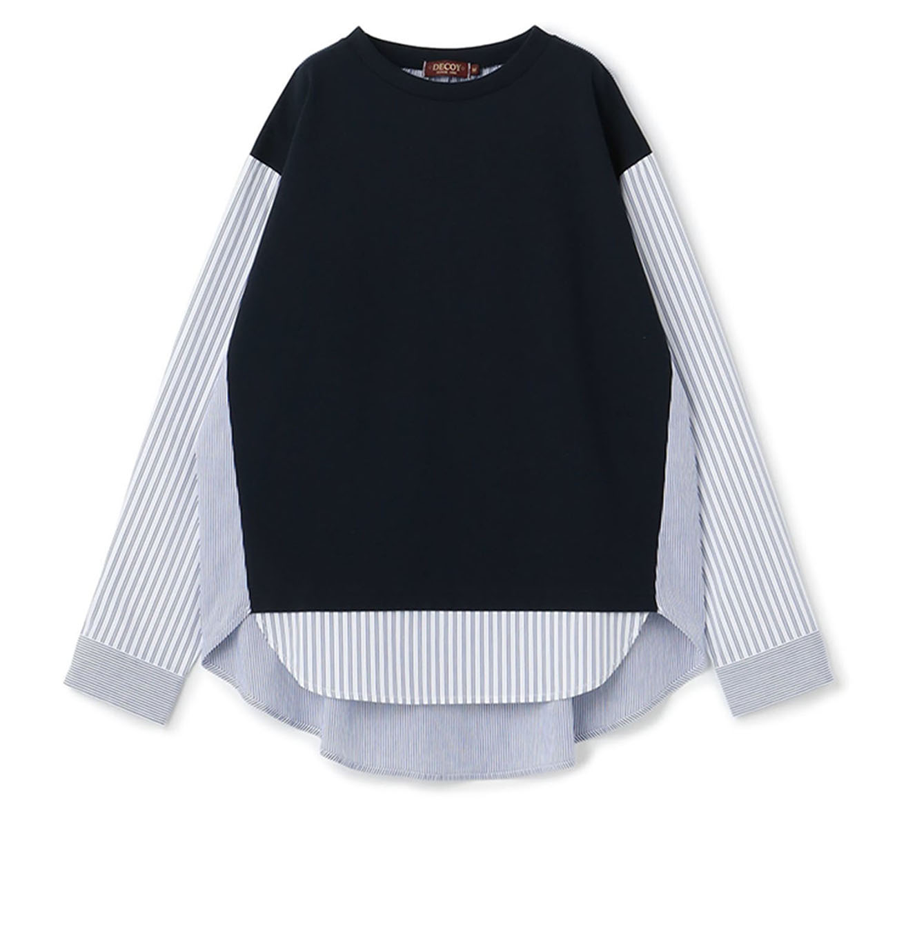 ストライプ切替ブラウス・ネイビーの商品画像